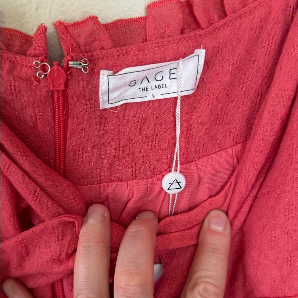 Nwt Sage the label red babydoll Dress large - Picture 3 of 6